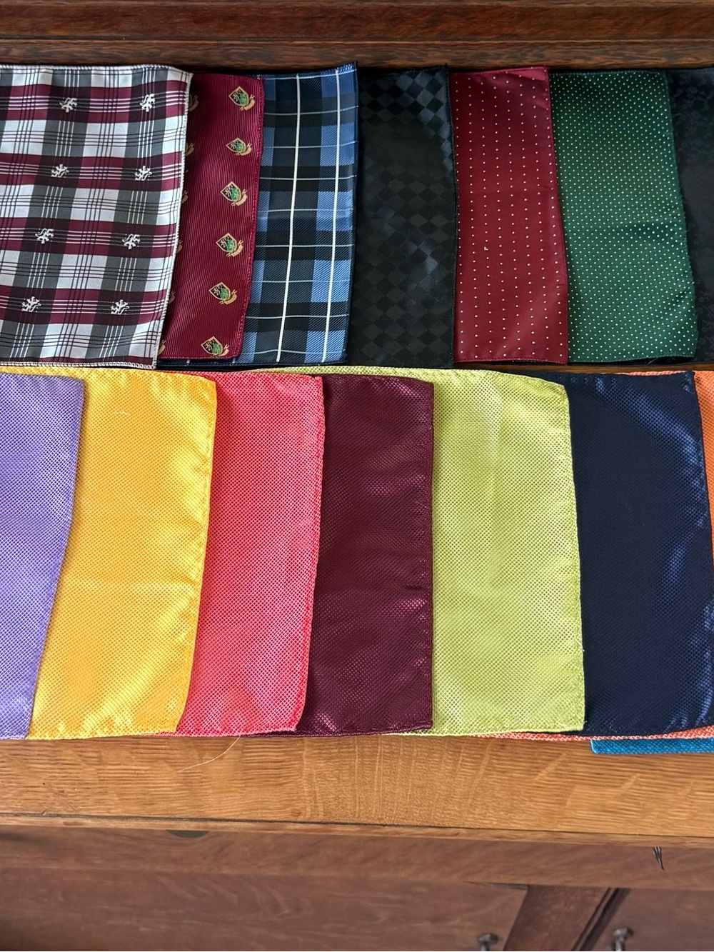 Satin Pocket Squares/Handkerchief Lot of 18 Sz 9x9